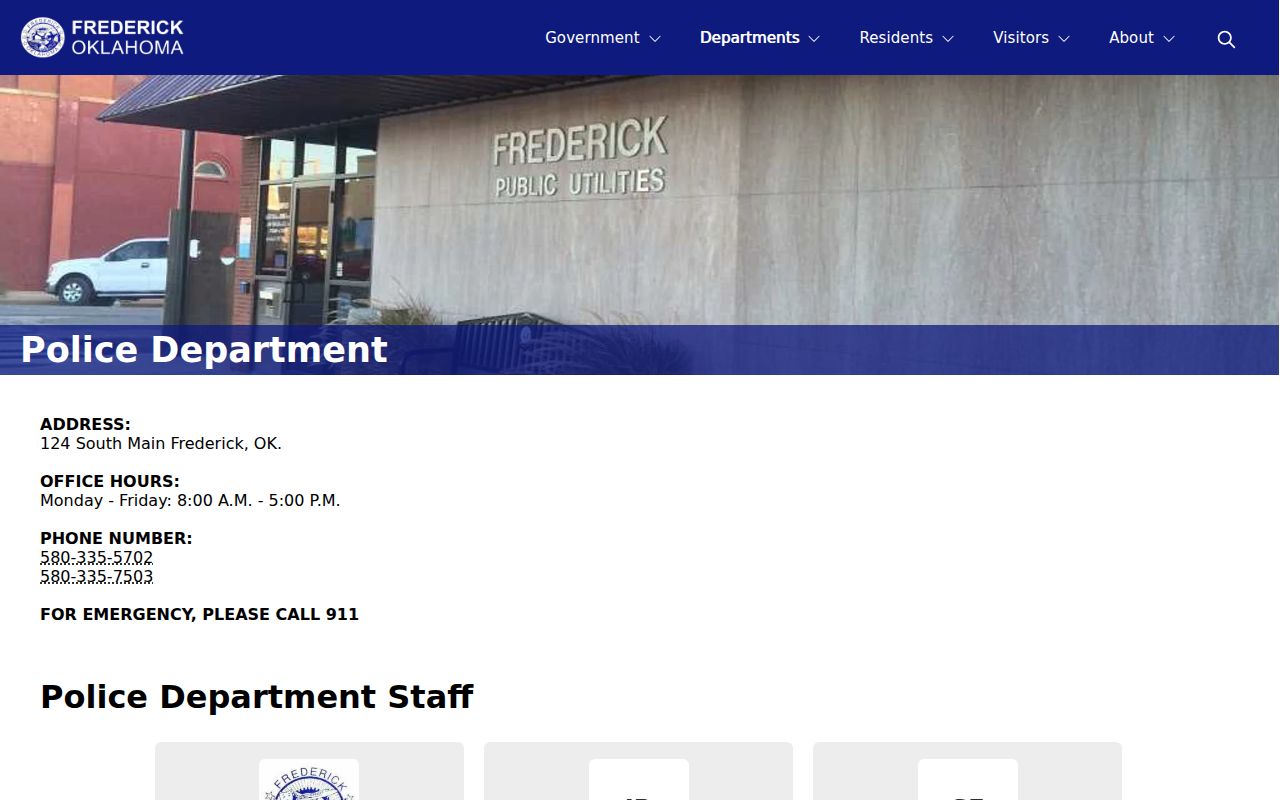 Frederick warrant search police source page