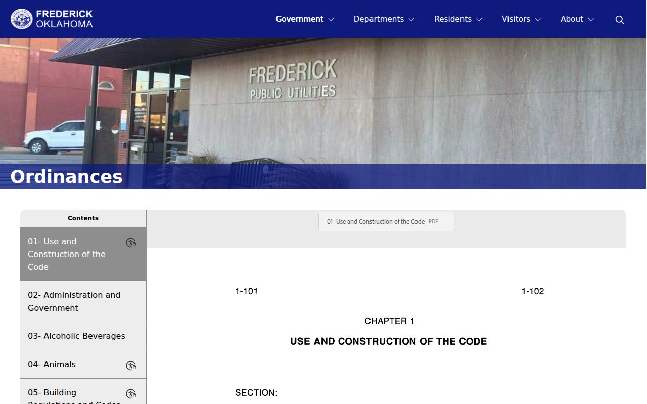 Frederick warrant search city ordinances source