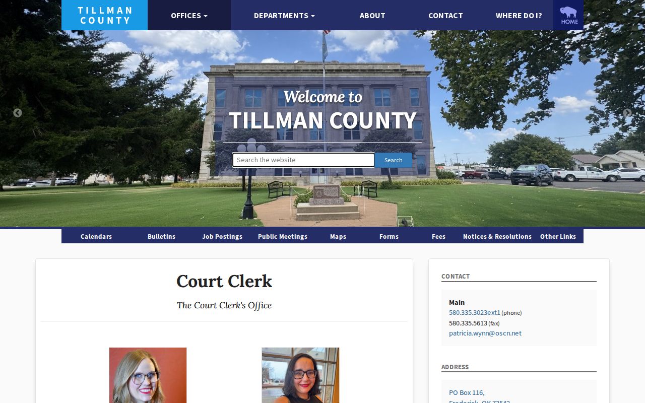 Tillman County outstanding warrants Court Clerk source