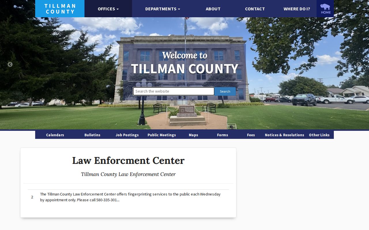Tillman County warrant records law enforcement center source